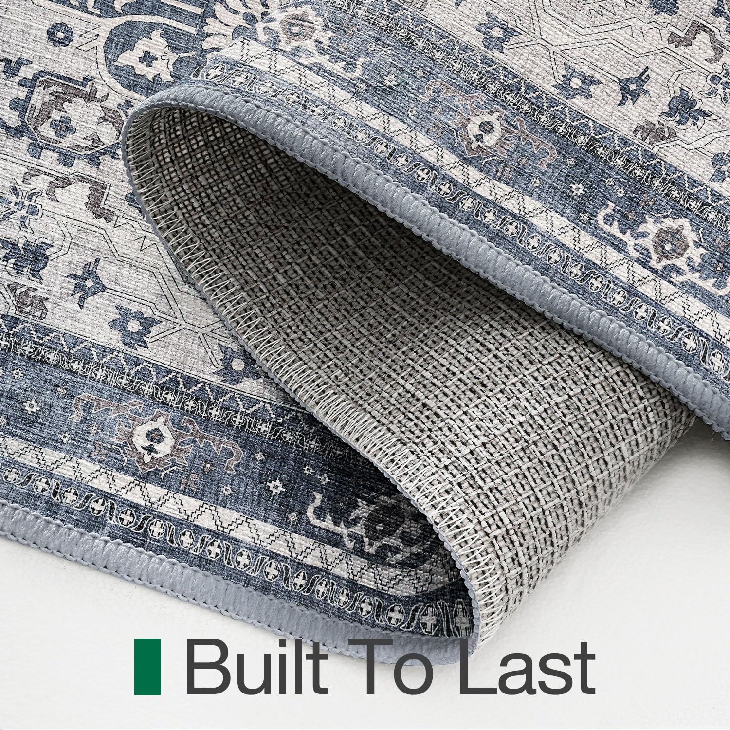 LUMI Retro Thin Door Mat, 18"x30" Washable Indoor Doormat, Non Slip Absorbent Entrance Rug, Welcome Mats Entryway Rug Doormats for Front Door Kitchen Patio, Mist Blue - Image 8